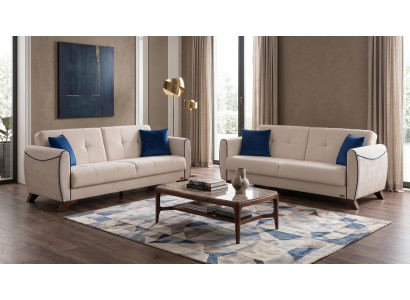 Beiges Wohnzimmer-Set Sofas Stoffsofas Designer-Sofas