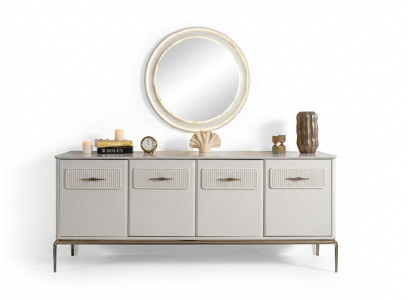 Sideboard Spiegel Beige Modern Eleganter Kommode Anrichte Konsole