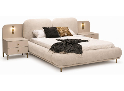 Schlafzimmer Set Bettrahmen Bettkopfteil 2х Nachttische 2х Paneel