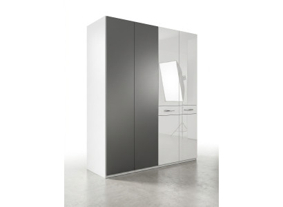 Kleiderschrank Türer Grau Modern Eleganter Schrank Drehtürschrank