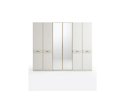 Kleiderschrank Beige Modern Luxus Schrank Drehtürschrank Spiegel