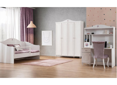 Kinderzimmer Set Kinderbett Kleiderschrank Schreibtisch Weiß