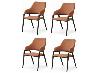 Skandinavisch Esszimmerstühle 4er Set Orange Textil Anspruchsvoller