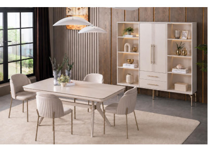 Esszimmer Set Esstisch 4х Stühle Modern Hell Geschmackvoll Exklusiv