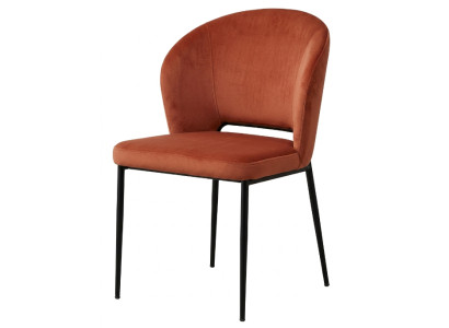 Ikonischer Esszimmerstuhl Orange Terrakotta Textil Avantgardistischer
