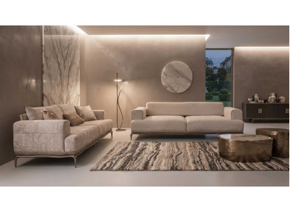 Sofa Set 2x 3 Sitzer Beige Modern Luxus Couch Polstersofa