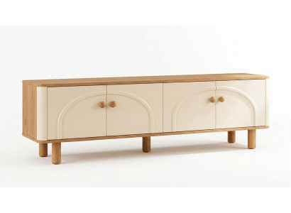 TV Lowboard Beige Modern Luxus Kommode Fernsehtisch Schrank