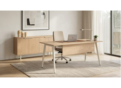 Büro Set elegant Schreibtisch Sideboard Braun Modern vielseitig