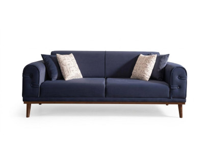 Blaues 3-Sitzer-Sofa Stoffsofa moderner Stil Polstermöbel Wohnzimmer