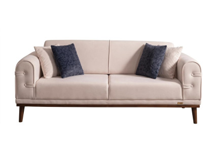 Beiges 2-Sitzer-Sofa modernes hochwertiges Sofa Wohnzimmer