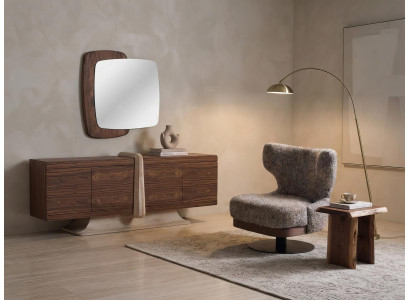 Konsole Set Wandspiegel Modern Braun Edel Luxus Design Anrichte
