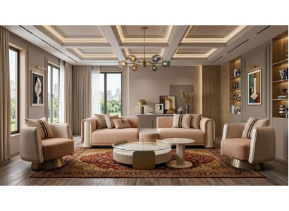 Sofa 3 Sitzer  mit Funktionstisch, Sessel, Couchtisch, Beistelltisch, modern