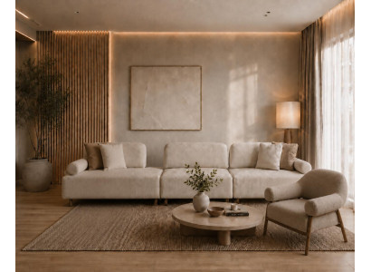 Modernes Wohnzimmer Set aus flexiblem 4-Sitzer und Einzelsessel