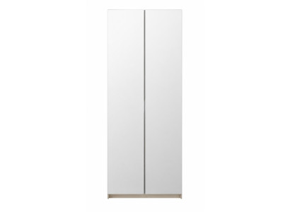 Beiger Kleiderschrank mit 2 Modulen Spiegelschrank Hoher Schrank Regale