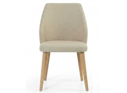 Stuhl Beige Modern Luxus Esszimmerstuhl Polsterstuhl Lehnstuhl