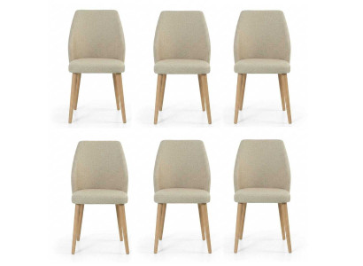 Stuhl Beige Modern Luxus Esszimmerstuhl Polsterstuhl Lehnstuhl