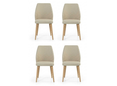 Stuhl Set Beige Modern Luxus Esszimmerstühle Polsterstuhl Stühle