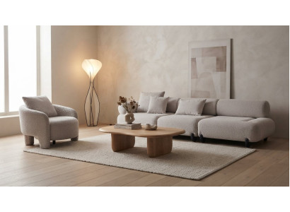 Traumhafte Sofagarnitur Weiß 4-Sitzer Sessel Bequem Schick Lounge