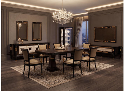 Esszimmer set Esstisch 6x Stühle Wohnwand Sideboard Spiegel