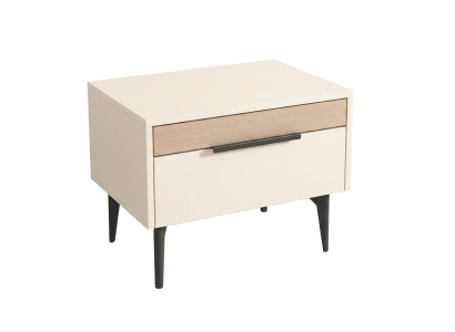 Beiger Nachttisch Holznachtisch  moderner Stil Designer Schlafzimmermöbel