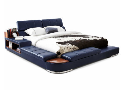 Moderne blaue Luxus Bettanlage für Schlafzimmer mit Komfort und edlem Design