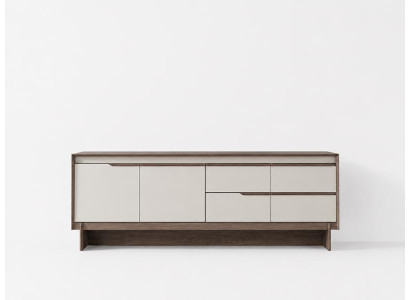 Sideboard Beige Braun Holz Schrank mit Türen und Schubladen