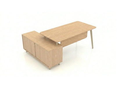 Moderner Computertisch Schreibtisch mit Schrank Holz Büro Möbel