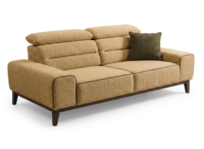 Modernes 3-Sitzer Sofa Camel Bouclé Stoff Wohnzimmer Polstersofa