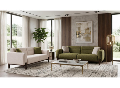 Beige-grünes Wohnzimmer-Set Sofas Stoffsofas Designermöbel