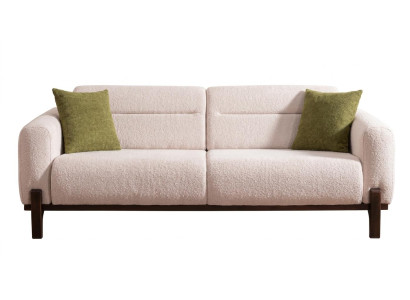 Beiges weiches 2-Sitzer-Sofa Stoffsofa moderner Stil Designermöbel Wohnzimmer