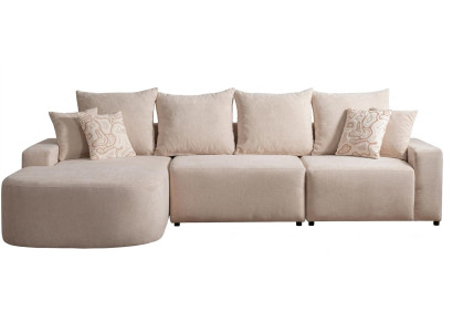 Beiges L-förmiges Ecksofa Stoffsofa modern Polstermöbel  Wohnzimmer