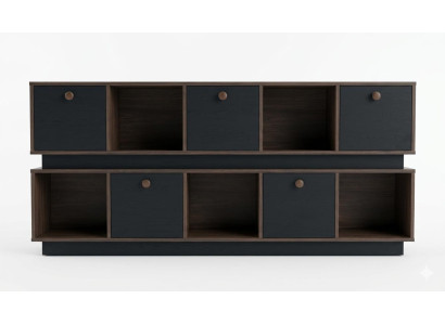 Brauner Schrank für das Arbeitszimmer Büroschrank Holzschrank moderner Stil