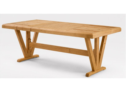 Holz Gartentisch Minimalistisch Natur Hochwertig Outdoor Esstisch