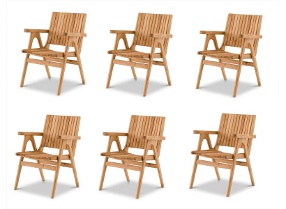 Gartenstuhl Holz Natur Stilvoll Armlehnsessel Holz Modern Elegant Neu