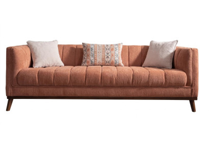 Braunes 2-Sitzer-Sofa aus Stoff  Designer-Sofa Polster-Sofa moderner Stil