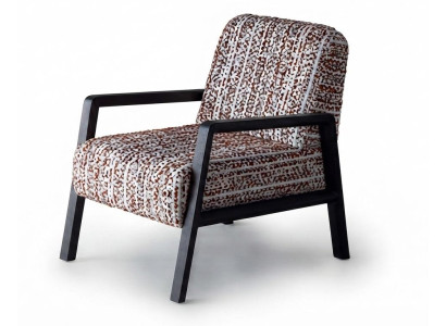 Polstersessel Stoff Braun Gemustert Modern Wohnzimmer Design