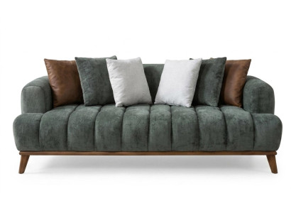Grünes 2-Sitzer-Sofa aus Stoff  Designer-Sofa modern Premium Wohnzimmer