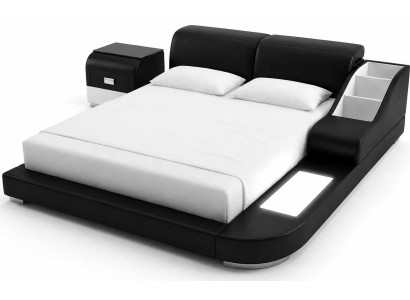 Schlafzimmer Set Bett mit Nachttisch modern mit Ablagen und stilvoller Design