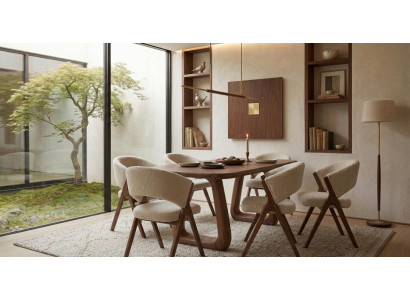 Modernes Esszimmer-Set mit Esstisch und 6 Komfortstühlen
