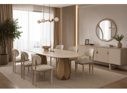 Exklusives Esszimmer-Set mit Esstisch, 6 Stühlen & Sideboard