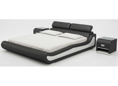 Premium Schlafzimmerbett Schwarz mit Nachttische und Design