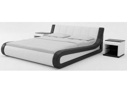Designer Set Weiß Bett mit Nachttische Premium moderner Schlafzimmer