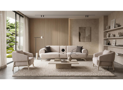 Beiges Wohnzimmer-Set Sofas Stoffsofas moderner Stil Sofa set