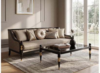 Wohnzimmer set 3-Sitzer Sofa Couchtisch Zeitloses Design Elegant