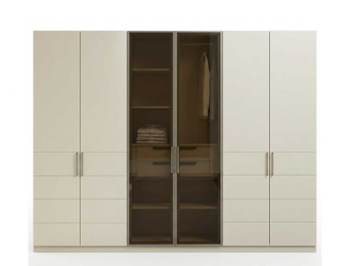 Kleiderschrank Beige Modern Luxus Vitrinenschrank Schrank Glas