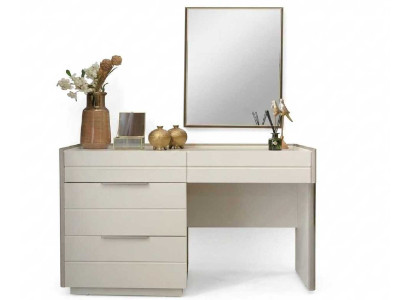 Schminktisch Set Beige Modern Luxus Frisiertisch Spiegel Tisch