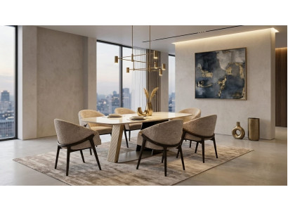 Elegantes Esszimmer-Set mit Esstisch und 6 stilvollen Stühlen