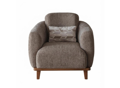 Moderner Brauner Sessel Stoff Holzrahmen Wohnzimmer Komfort