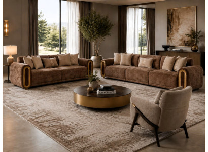Exklusives Wohnzimmer-Set mit 4+3+1-Sitzer und hohem Sitzkomfort