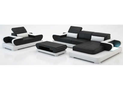 Moderne Wohnzimmer Garnitur Schwarz mit Couchtisch und exklusivem Stil
